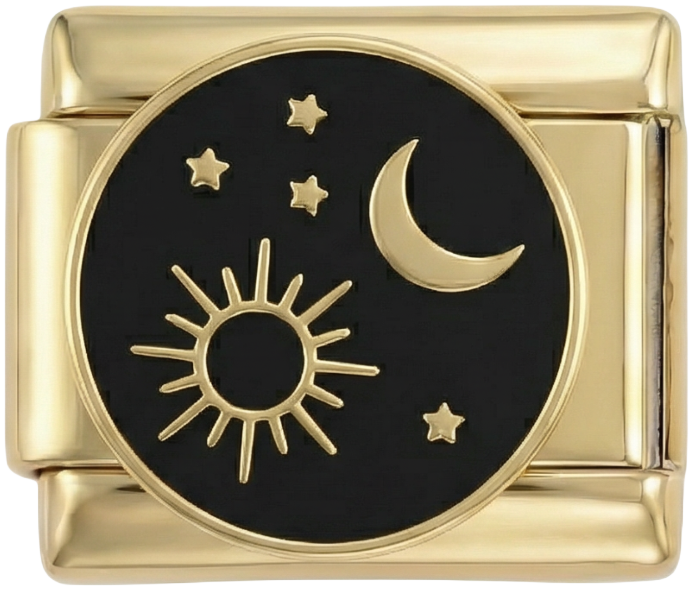 Moon and Sun in Black Circle on Gold - moon-and-sun-in-black-circle-on-gold.png