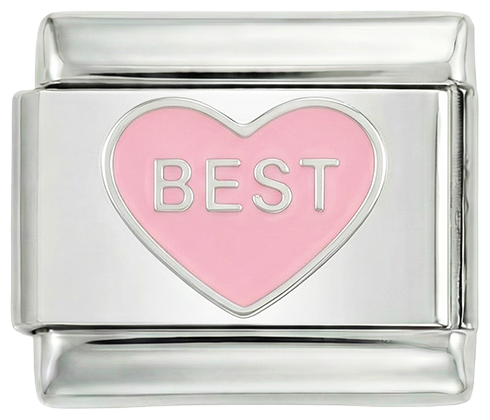 ピンクのハート、BEST、シルバー地