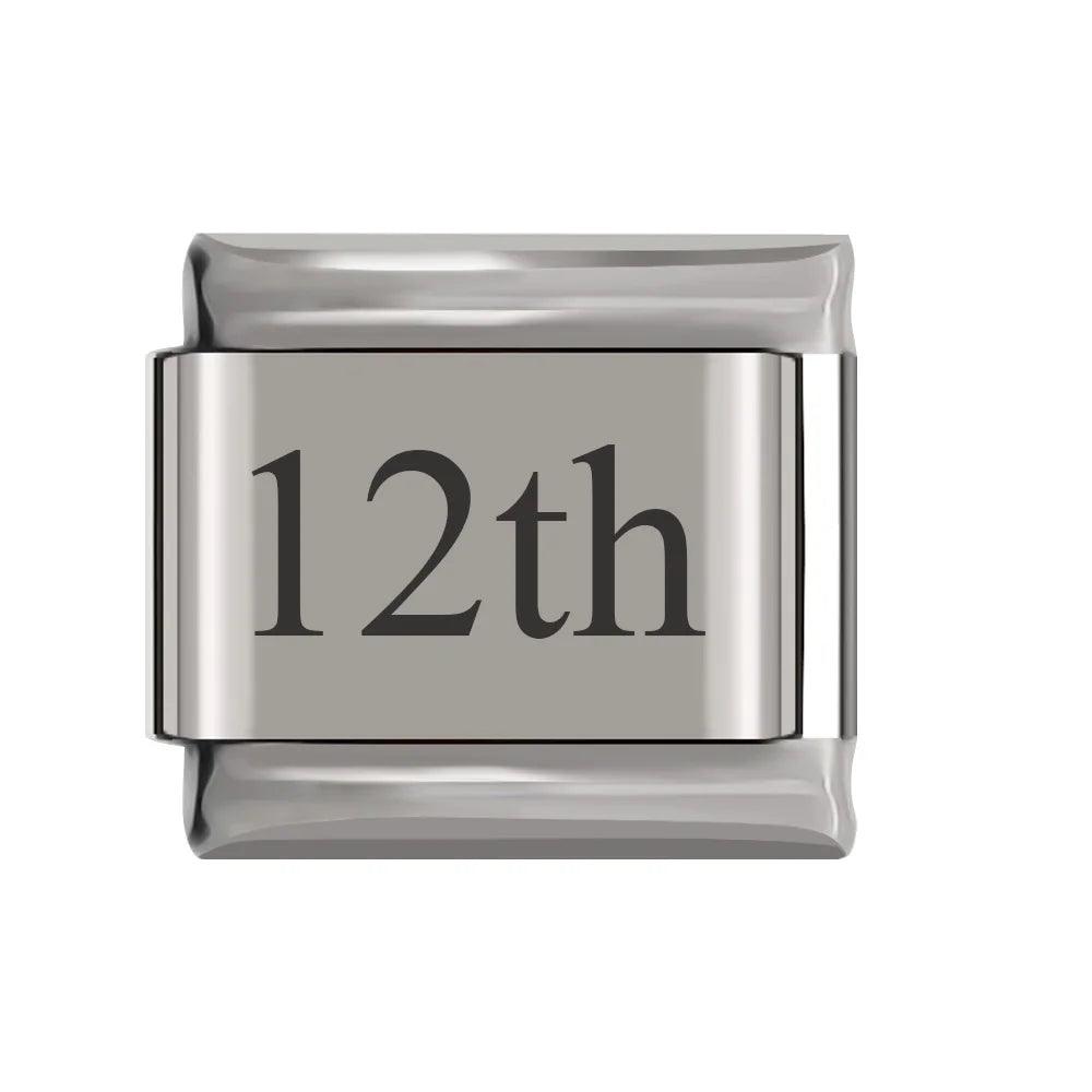 12th, on Silver - Charms Official