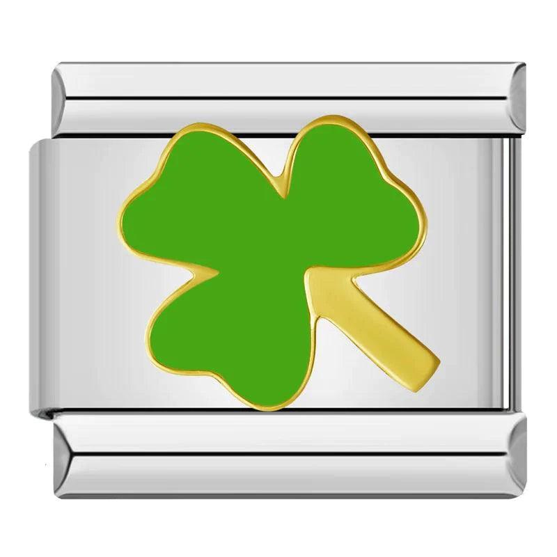 3 Leaf Clover and its Gold Stem - Charms Official
