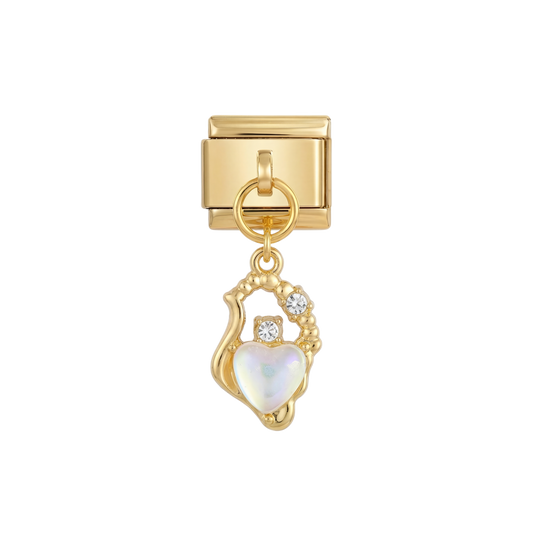 Vintage Crystal Heart on Gold