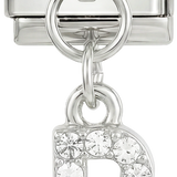 Letter B with stones, Hanging, on Silver - Letter-B-with-stones-hanging-on-silver.png