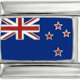 New Zealand Flag, on Silver