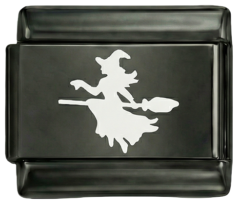 Witch on her Broom in White on Black Charm - Witch-on-her-Broom-in-White-on-Black-Charm.png