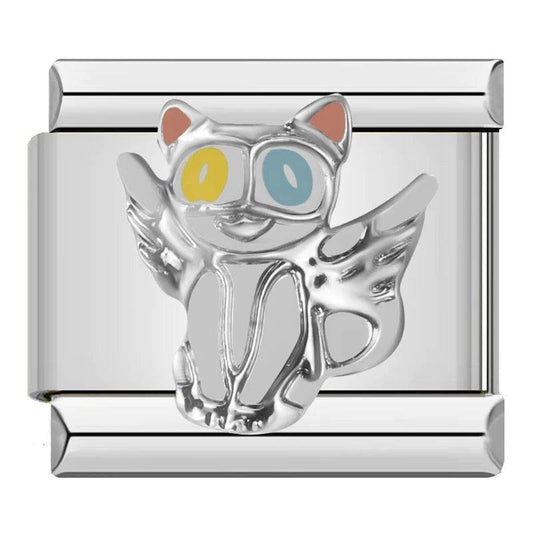 Angel Cat, on Silver - Charms Official