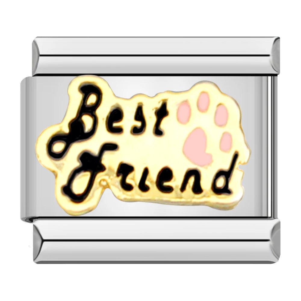 Best Friends, In Black with a Pink Paw - Charms Official