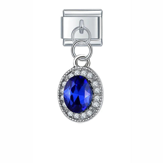 Big Blue Stones with Stones, on Silver - Charms Official