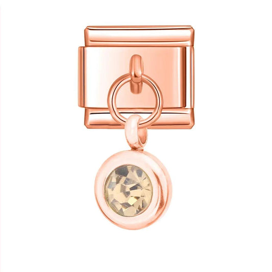 Birthstone April, on Rose Gold - Charms Official