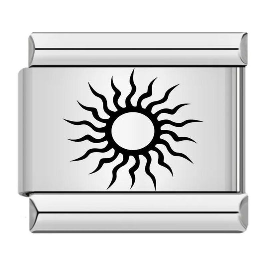 Black Dark Sun, on Silver - Charms Official