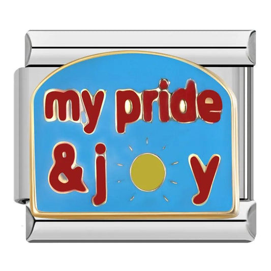 Blue Plate, My Pride & my Joy, Sun, on Silver - Charms Official