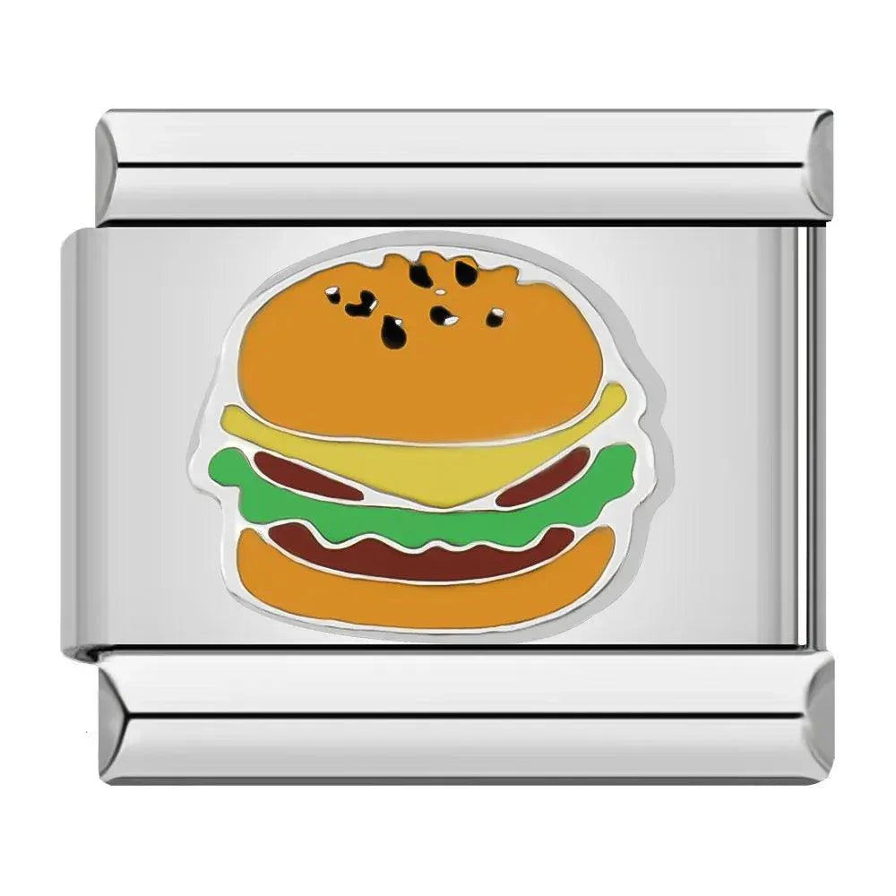 Burger, on Silver - Charms Official