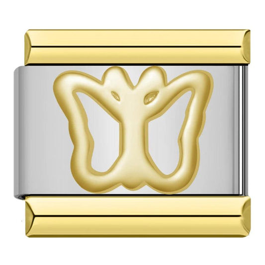 Butterfly in Gold and Silver, on Silver - Charms Official
