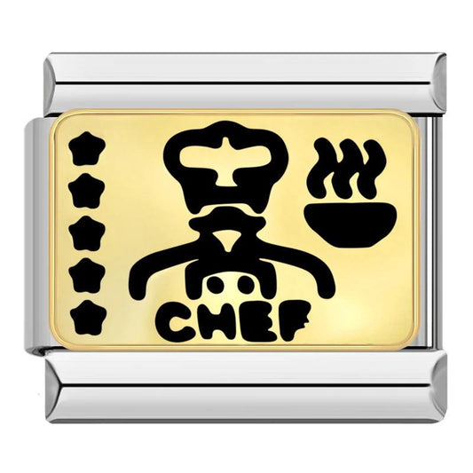 Chef, Gold Plate, on Silver - Charms Official