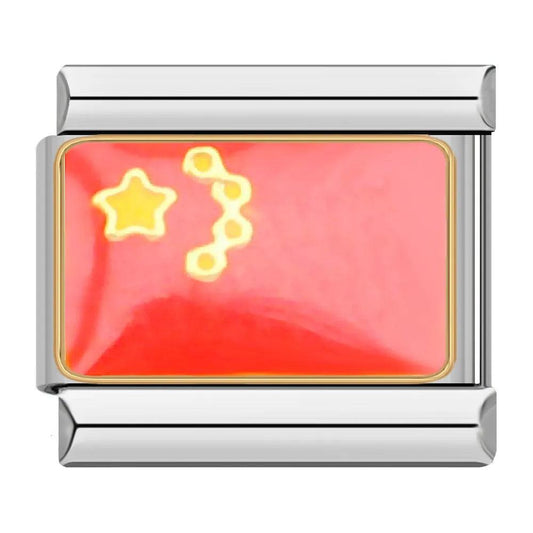 China Flag, on Silver - Charms Official