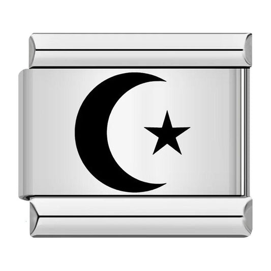 Crescent and Star, on Silver - Charms Official