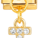 Cross with White Stones Hanging on Gold - cross-with-large-white-stones-hanging-on-gold.png