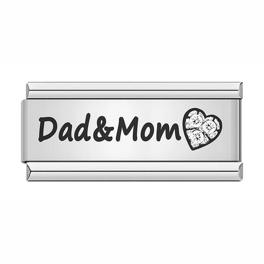 Dad & Mom, on Silver - Charms Official