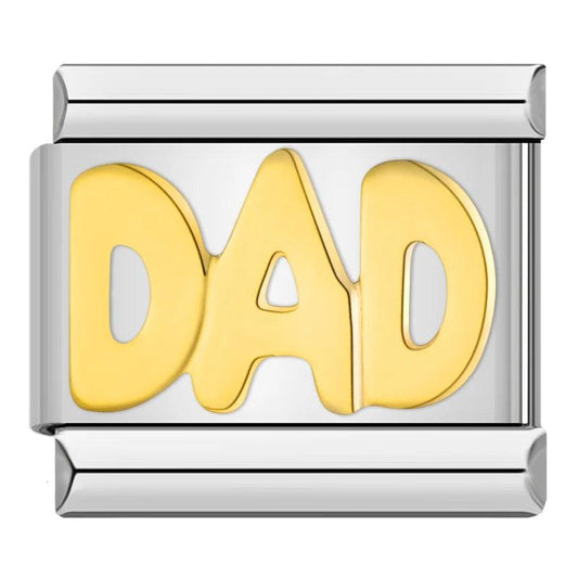 Dad in Gold, on Silver - Charms Official