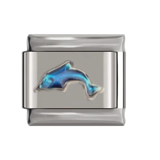 Dolphin, Turquoise Stones, Silver - Charms Official