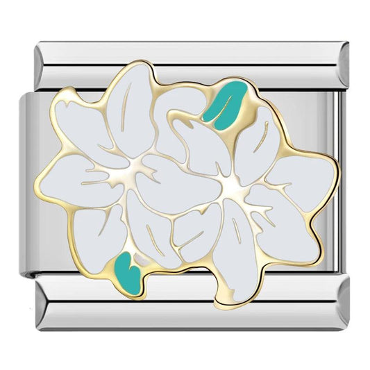 Double Lili Flowers, on Silver - Charms Official
