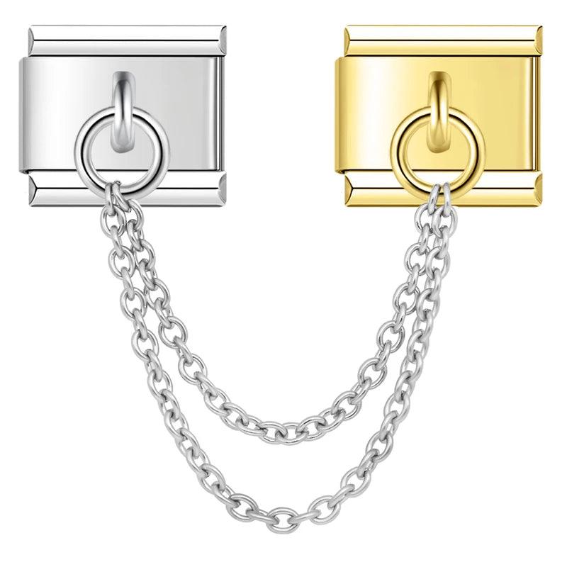 Double Linked Charms, Gold and Silver - Charms Official