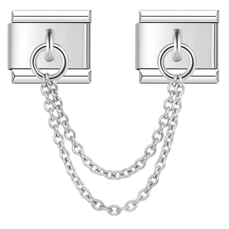 Double Linked Charms, Silver - Charms Official