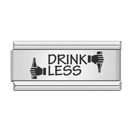 Drink Less, on Silver - Charms Official