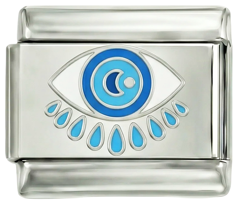 Evil Eye with Blue Eyelashes on Silver - evil-eye-with-blue-eyelash-on-silver.png