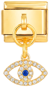 Eye with Blue and White Stones, on Gold - eye-with-blue-and-white-stones-on-gold.png