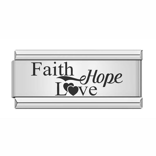 Faith, Hope, Love, on Silver - Charms Official