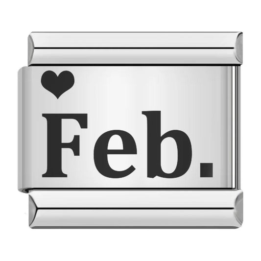 February with Heart, on Silver - Charms Official