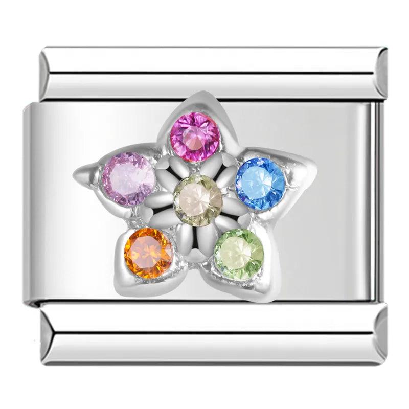 Flower with Multicolored Stones - Charms Official
