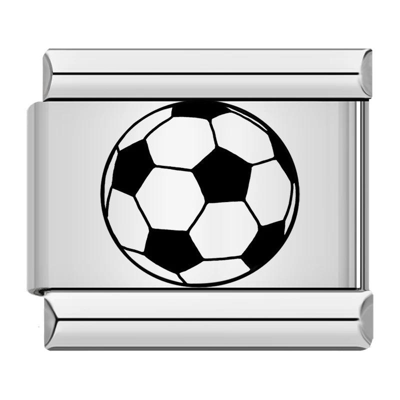 Football, on Silver - Charms Official
