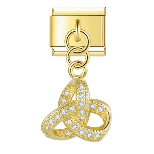 Gold Bow with stones, on Gold - Charms Official