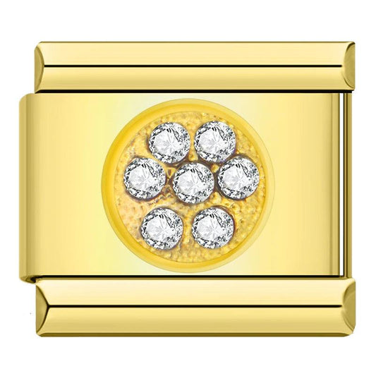 Golden Circle with White Stones - Charms Official