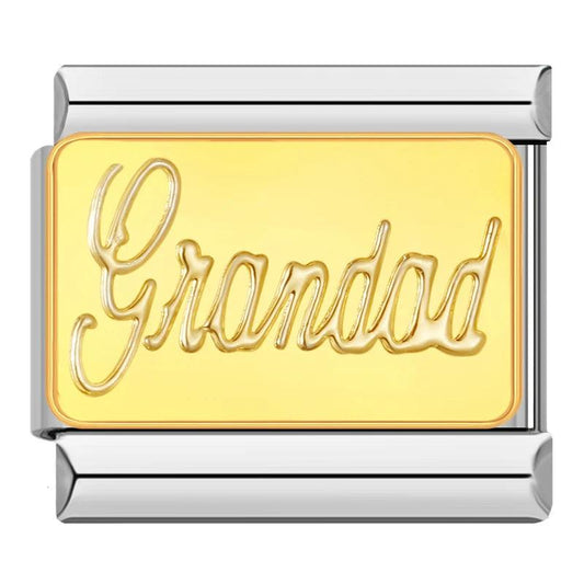 GranDad, Gold plate, on Silver - Charms Official