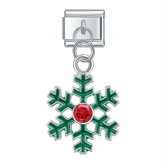 Green Snowflake and Its Red Stone - Charms Official