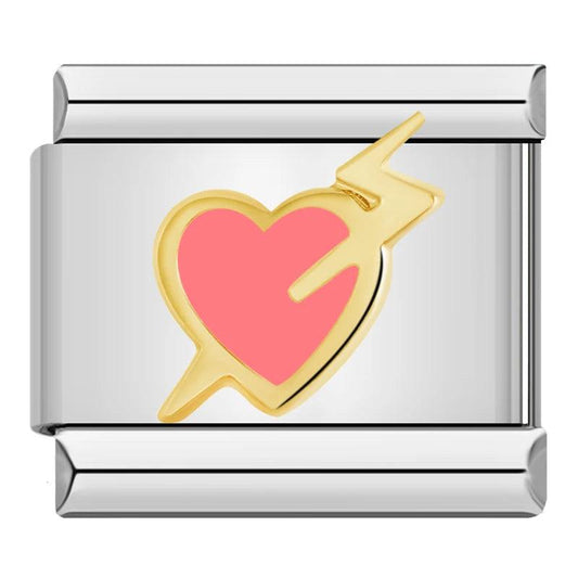 Heart, Love at First Sight, in Gold on Silver - Charms Official