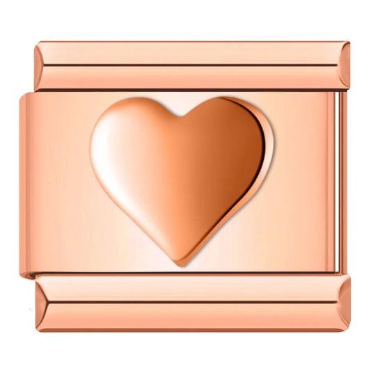 Heart, on Rose gold - Charms Official
