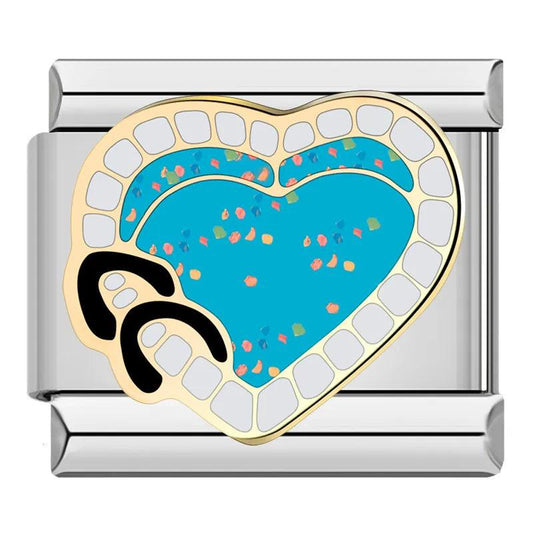 Heart-shaped Pool, on Silver - Charms Official