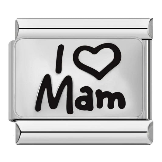 I Love Mam, on Silver - Charms Official