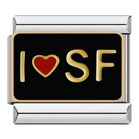 I love San Francisco, Gold and Red Heart - Charms Official