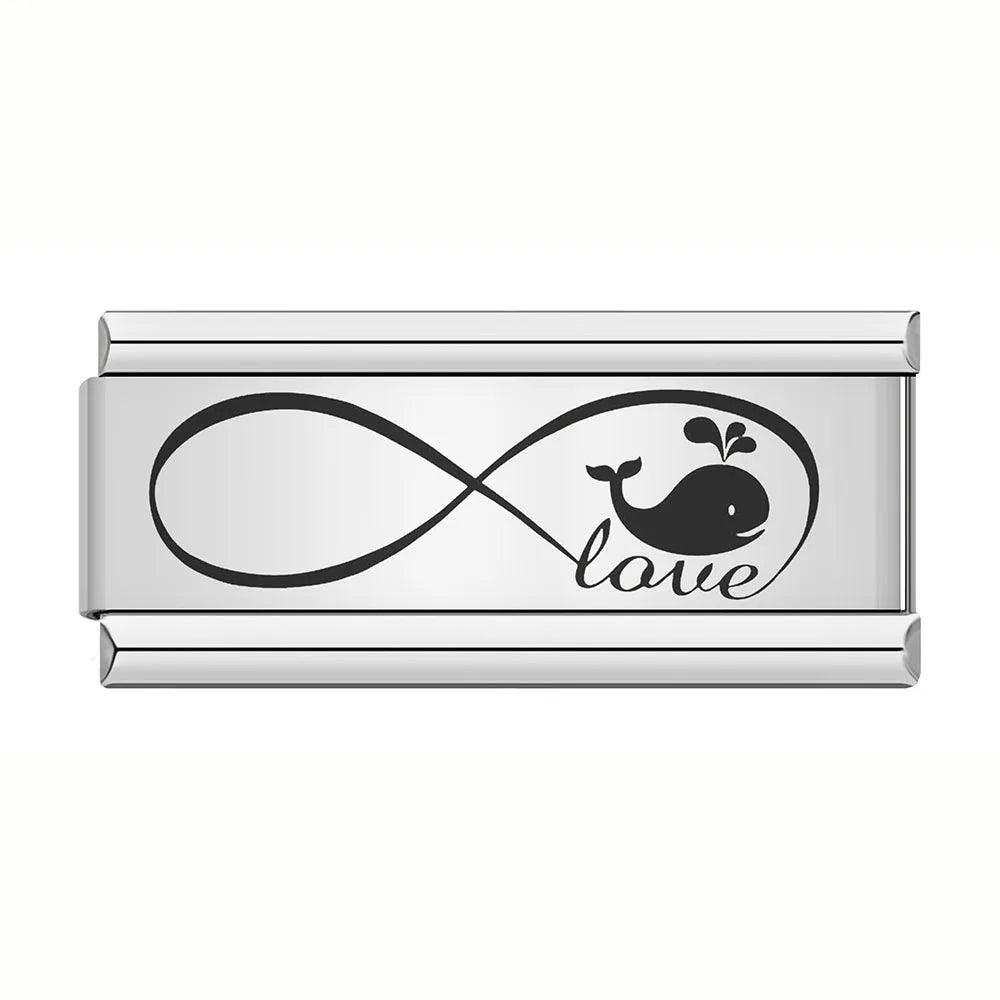 Infinity Love with Whale, on Silver - Charms Official