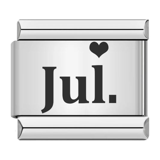 July with Heart, on Silver - Charms Official