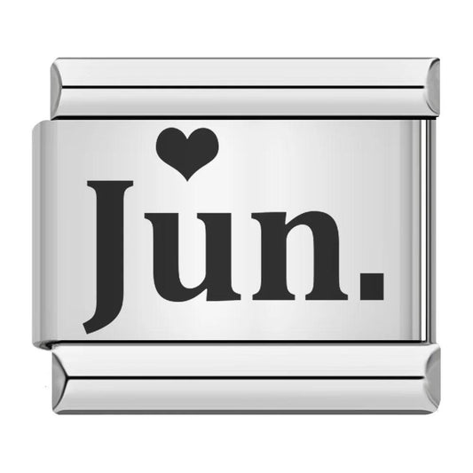 June with Heart, on Silver - Charms Official