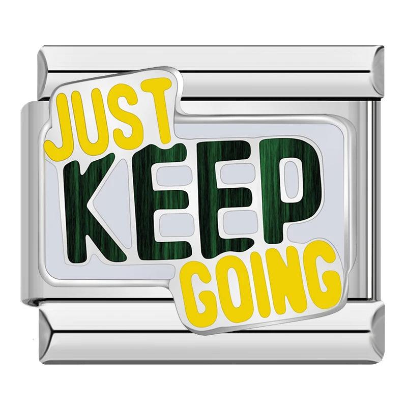 Just Keep Going, on Silver - Charms Official