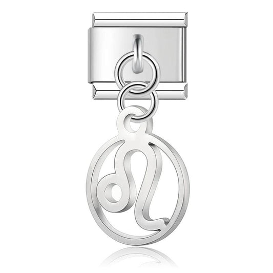 Leo Sign, on Silver - Charms Official