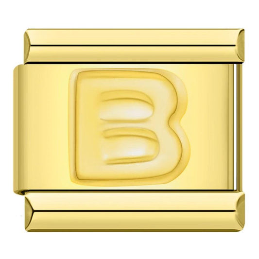 Letter B in Gold, on Gold - Charms Official