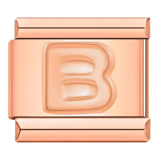 Letter B in Rose Gold, on Rose Gold - Charms Official