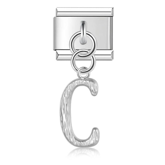 Letter C, Hanging, on Silver - Charms Official